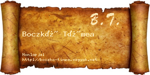 Boczkó Tímea névjegykártya
