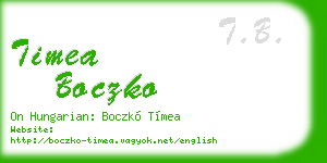 timea boczko business card