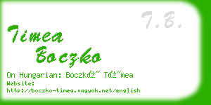 timea boczko business card